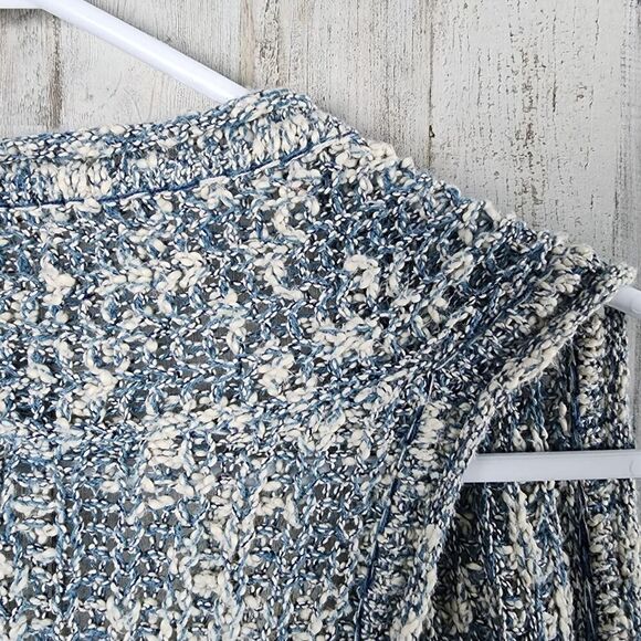 Sun & Shadow Cardigan Vest Sweater Blue Ivory Size Medium - Picture 10 of 12